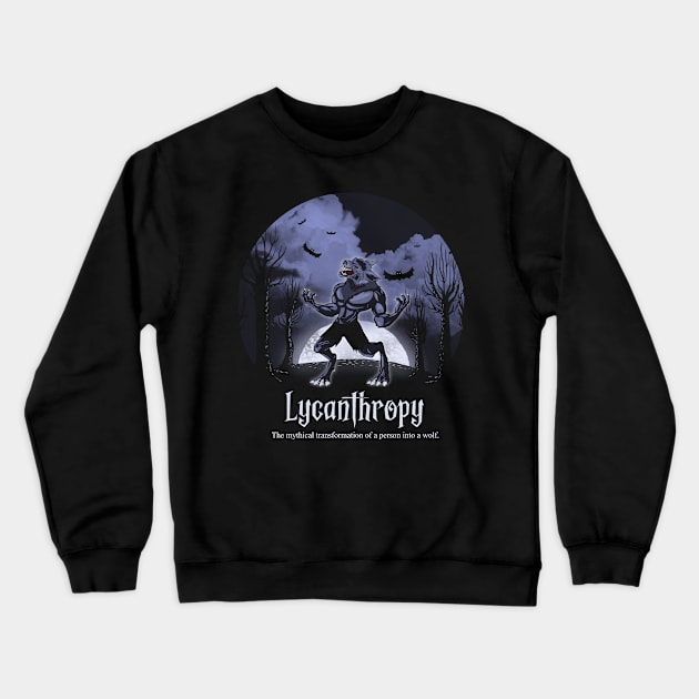 Halloween Wolf Lycanthropy Crewneck Sweatshirt by Jandjprints